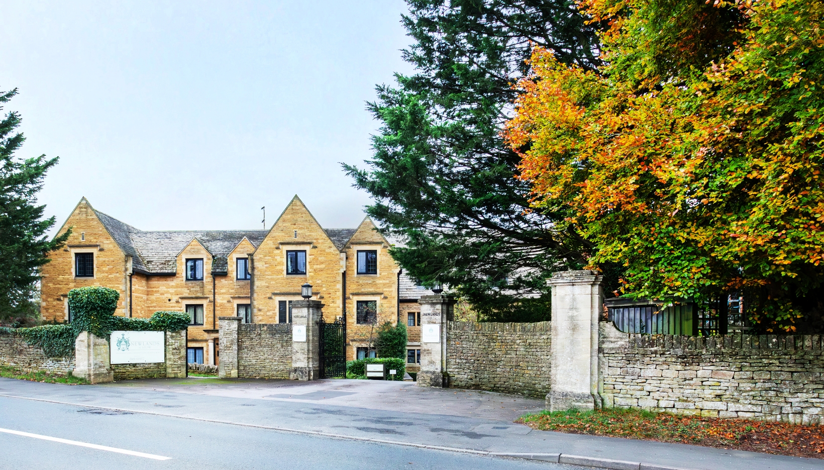 The exterior of the Country House at Newlands Care Home in Stow on the Wold in the Cotswolds