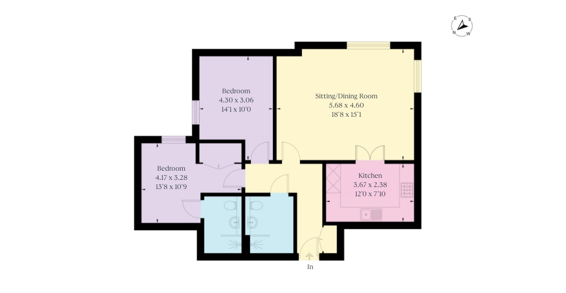 Floorplan for Apartment 8 Newlands of Stow, Retirement Apartments Stow on the Wold