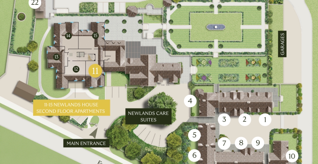 Apartment 11 Location on Newlands of Stow Map